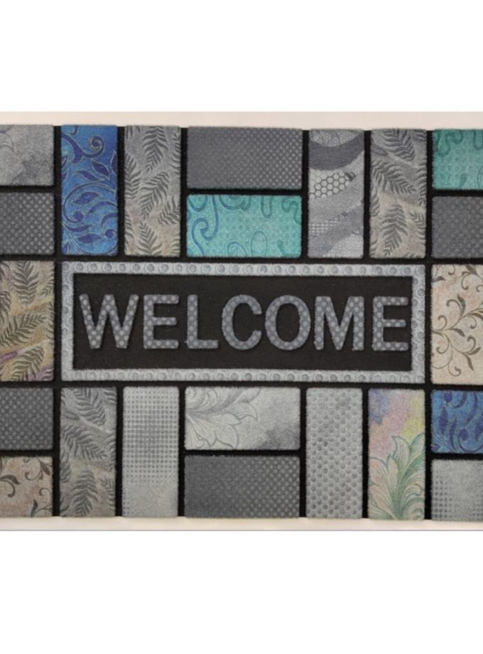 Tapete super mat welcome hojas 40x60 cm